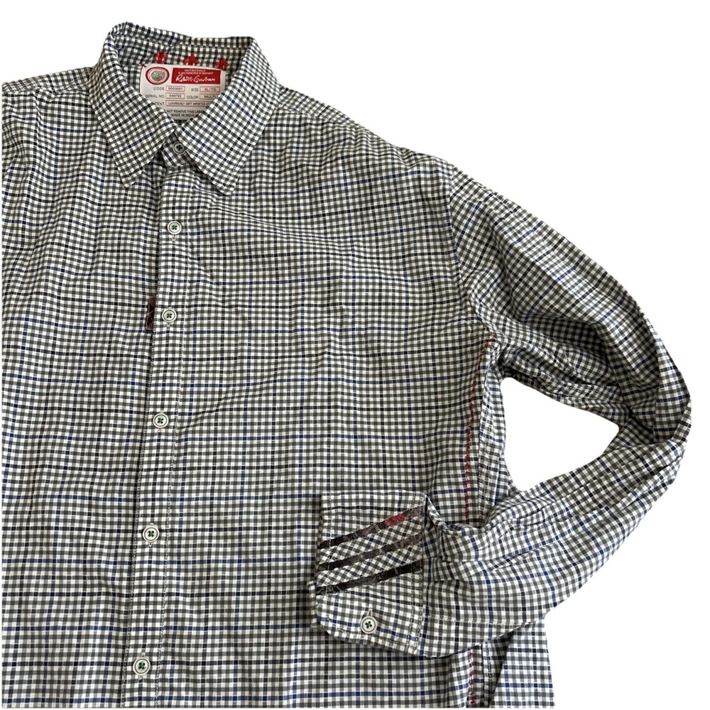 Robert Graham Freshly Laundered Shirt Men XL Check Button Up‎ Long Sleeve Preppy